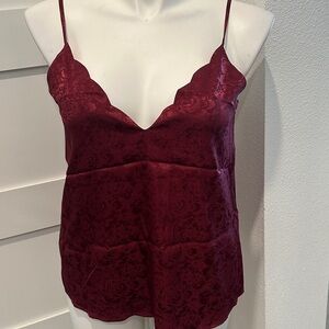 Socialite Burgundy Satin Print Camisole